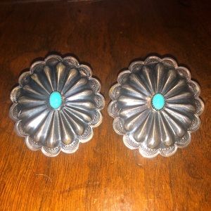 Western Indian Turquoise & Silver Tribal Earings